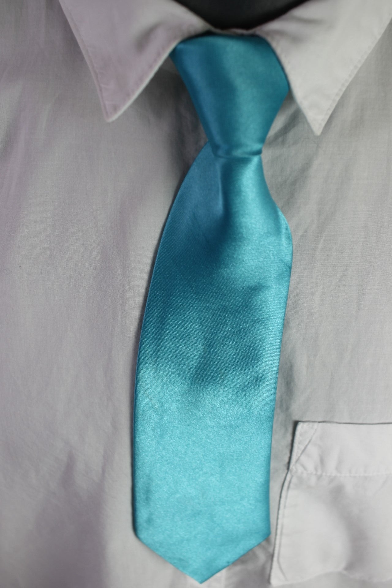 Vintage Groomsman Pageboy Pre Tied Kingfisher Blue Neck Tie