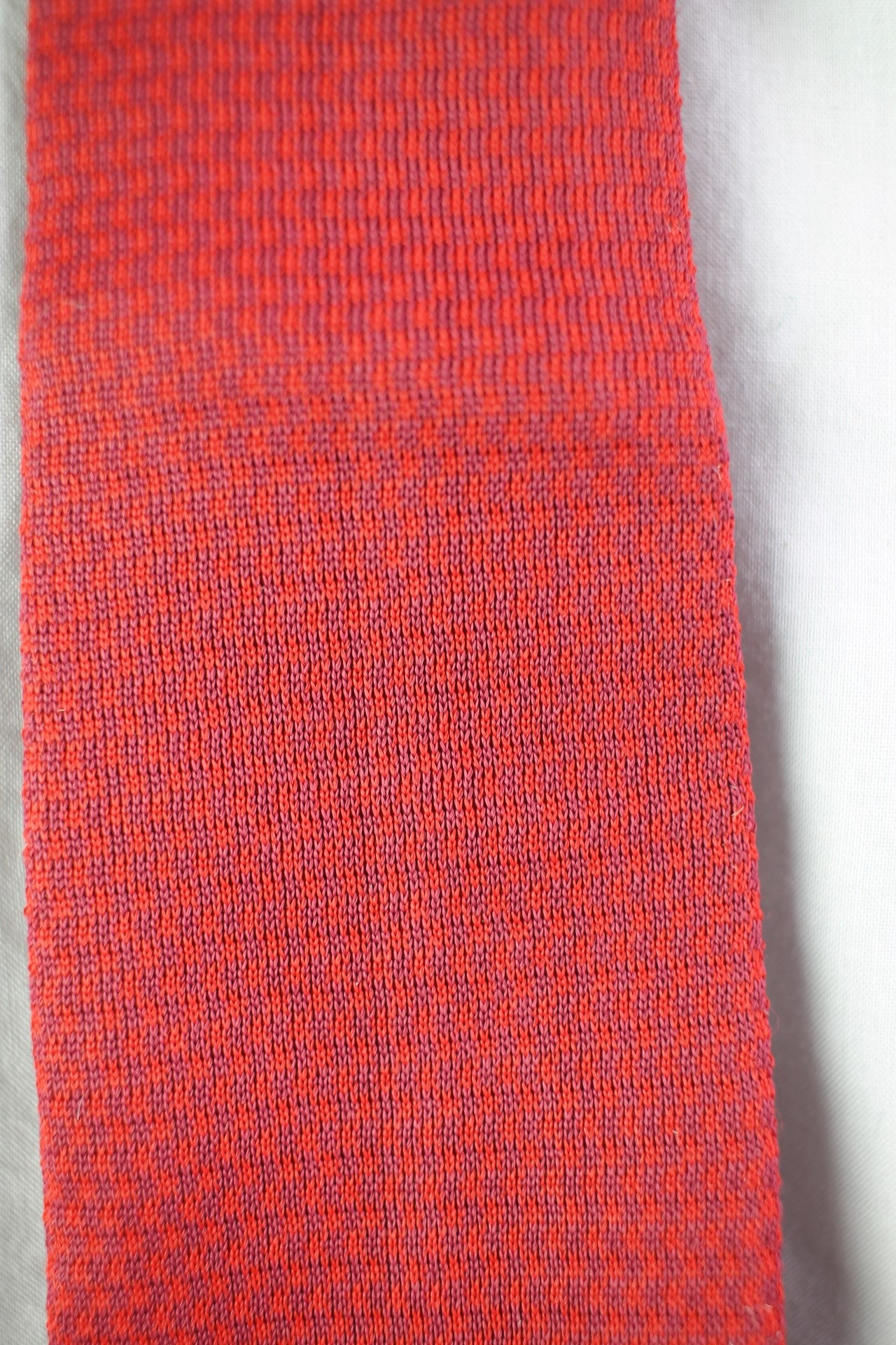 Vintage Wembley red pink square end skinny tie