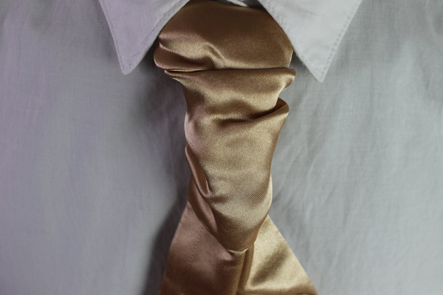 Vintage pre-tied rose gold wedding cravat adjustable