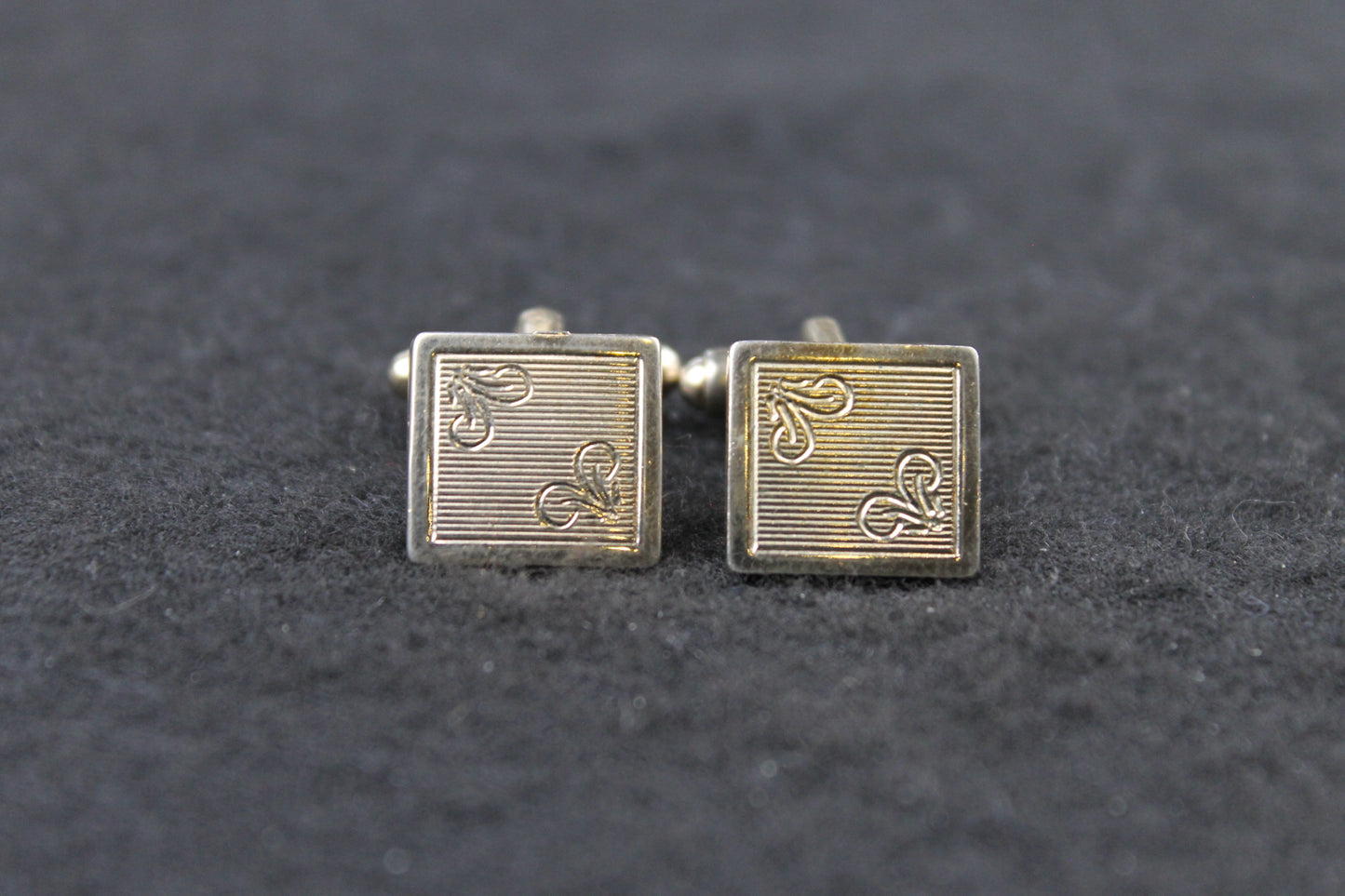 Vintage Small Square Gold Metal Cufflinks