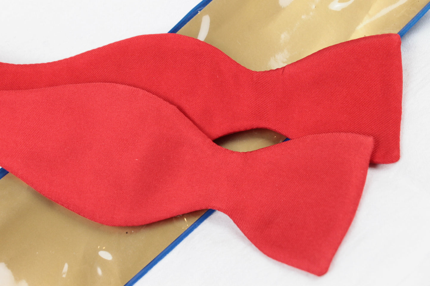 Vintage Red Pure Silk Self Tie Adjustable Thistle Bow Tie