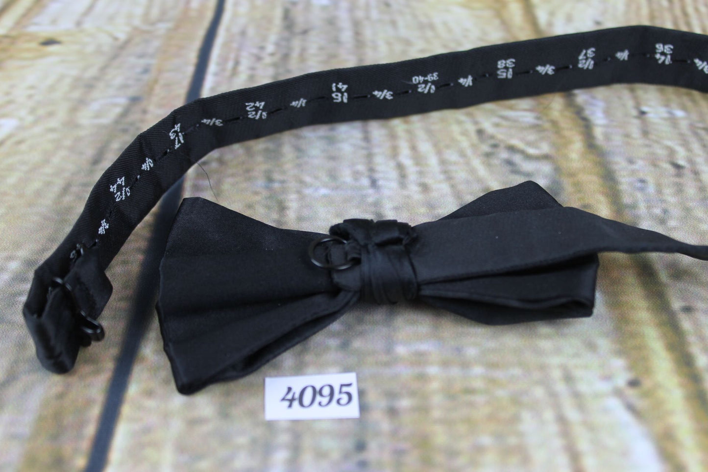 Vintage Classic Black Satin Slim Pre-tied Adjustable Bow Tie