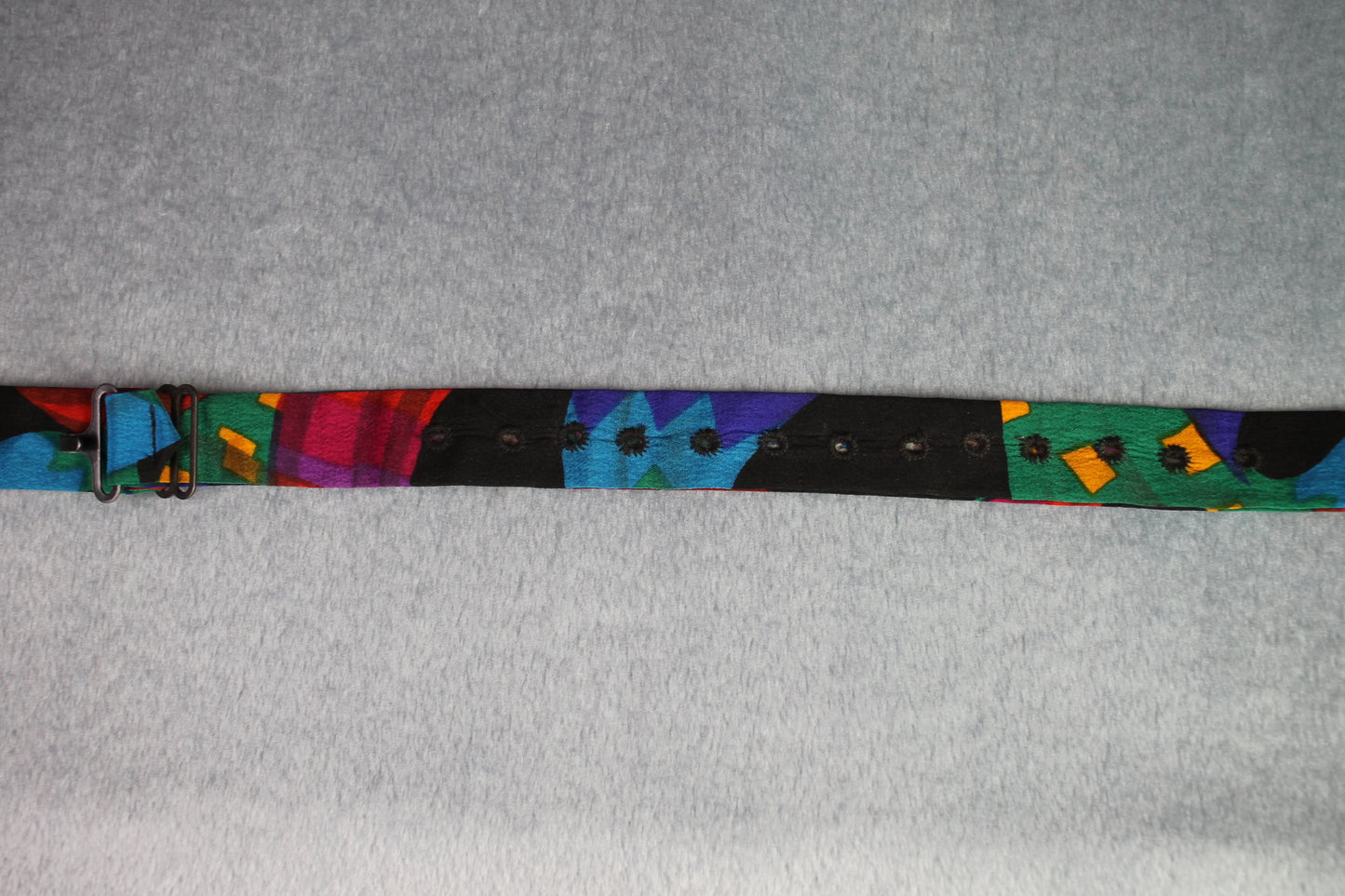 Vintage self tie thistle end red green purple black pattern bow tie adjustable