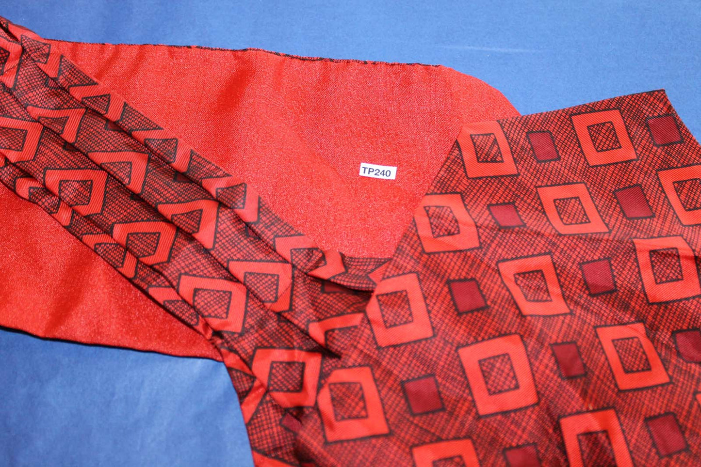 Vintage Red Black Patterned Cravat Retro Mod