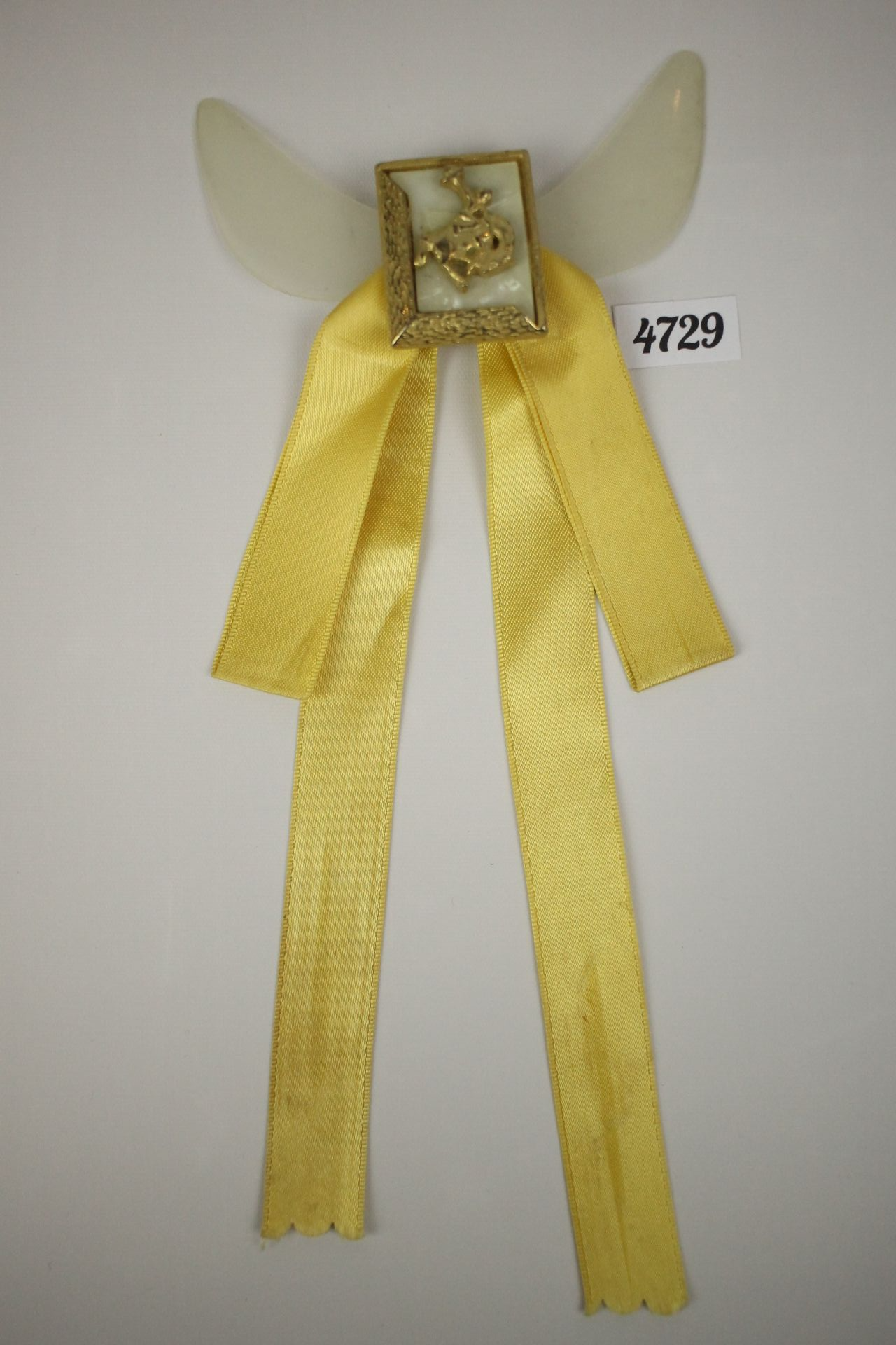 Vintage Lemon Ribbon Bucking Bronco Clip On Western Cowboy Kentucky Square Dance Bow Tie