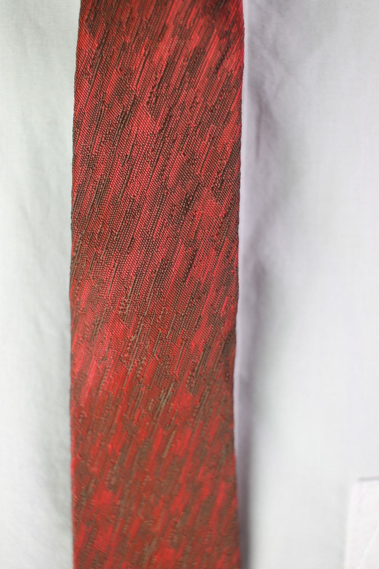 Vintage red black flecked skinny tie