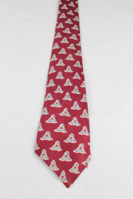 Vintage Kattermann 1940s/50s silk red blue recurring pattern swing tie