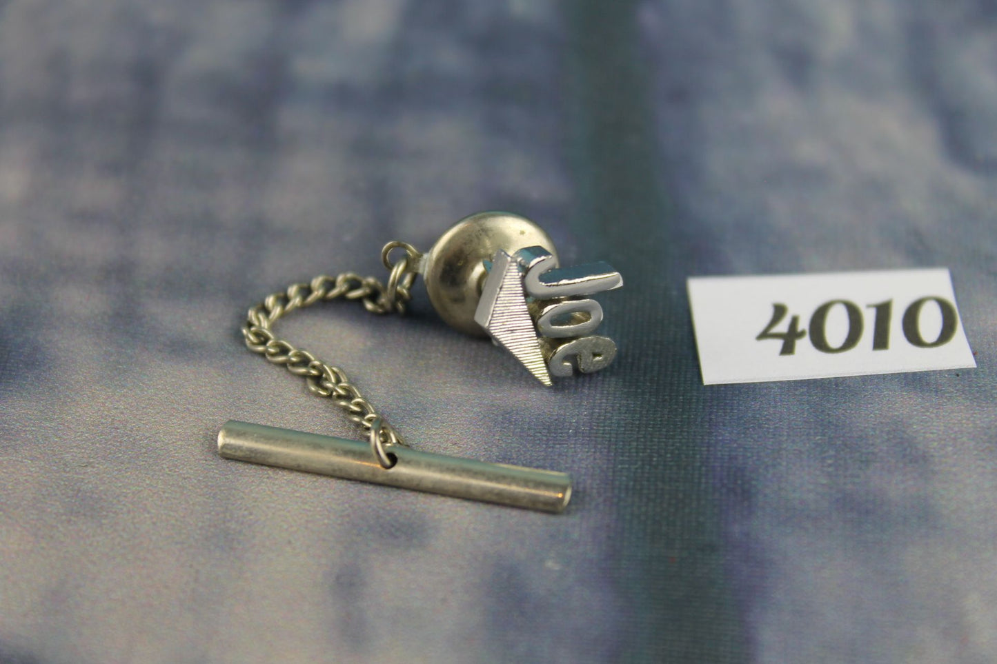 Vintage Silver Metal Tie Pin Spells Joe
