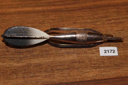 Vintage Lambournes LTD patented gold metal large dart tie slide