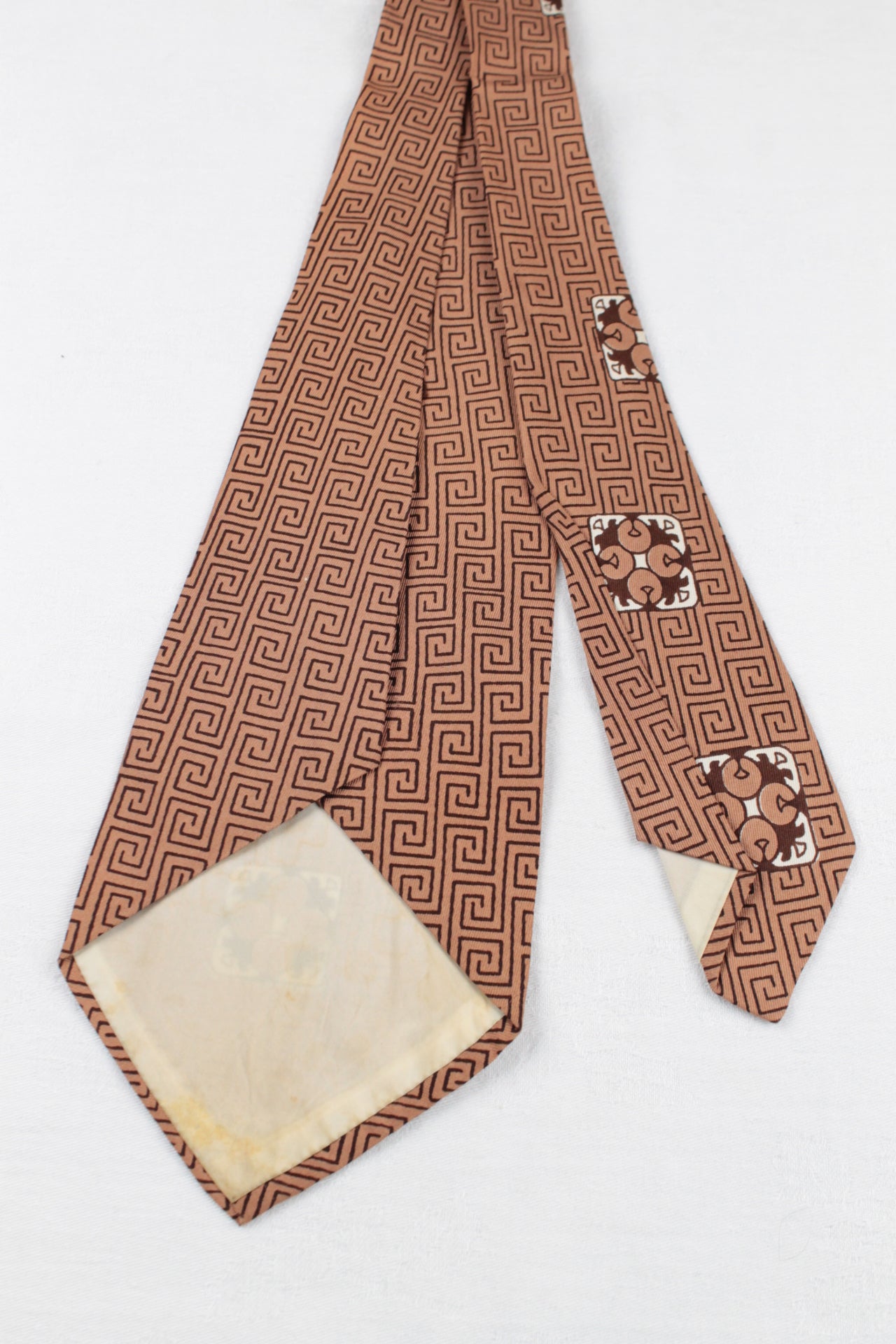 Vintage 2 tone Brown Pattern Swing Tie 1940s/50s