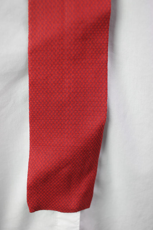 Vintage Wembley red pink square end skinny tie