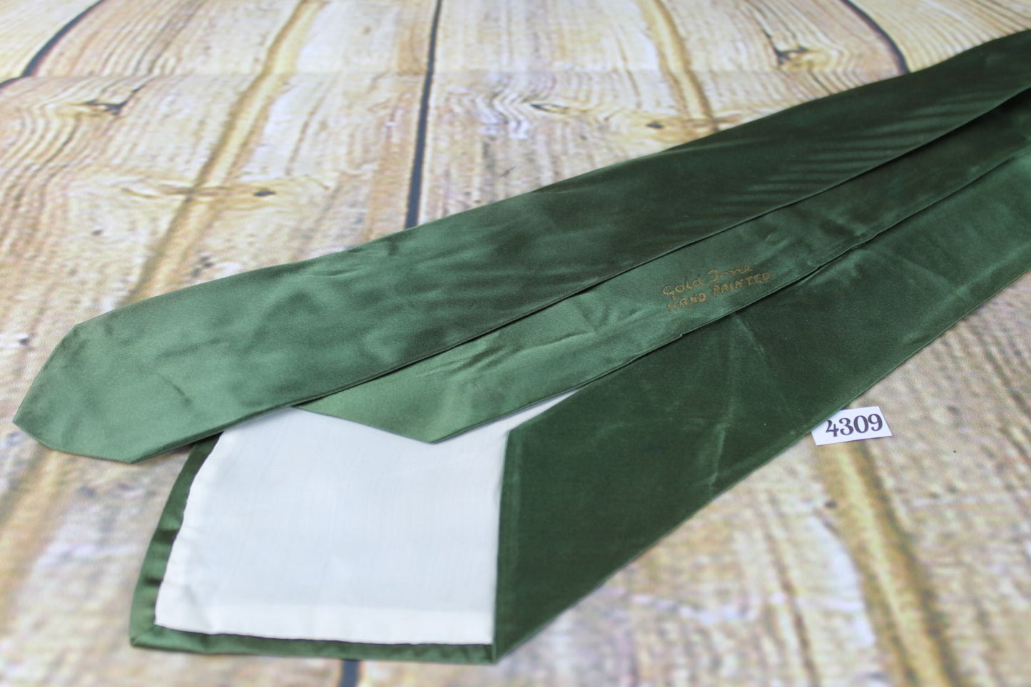 Superb Vintage 1940s/1950s Hand Painted Dark Green Wild Ducks Tie Lindy hop Swing