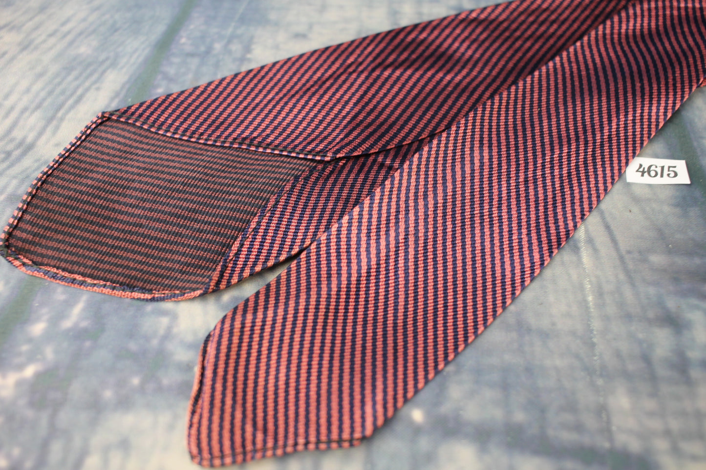 Vintage 1950s Brent Pink Navy Pinstripe Tie