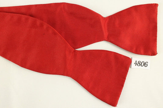 Red Vintage Self Tie Bow Tie All Silk Thistle End