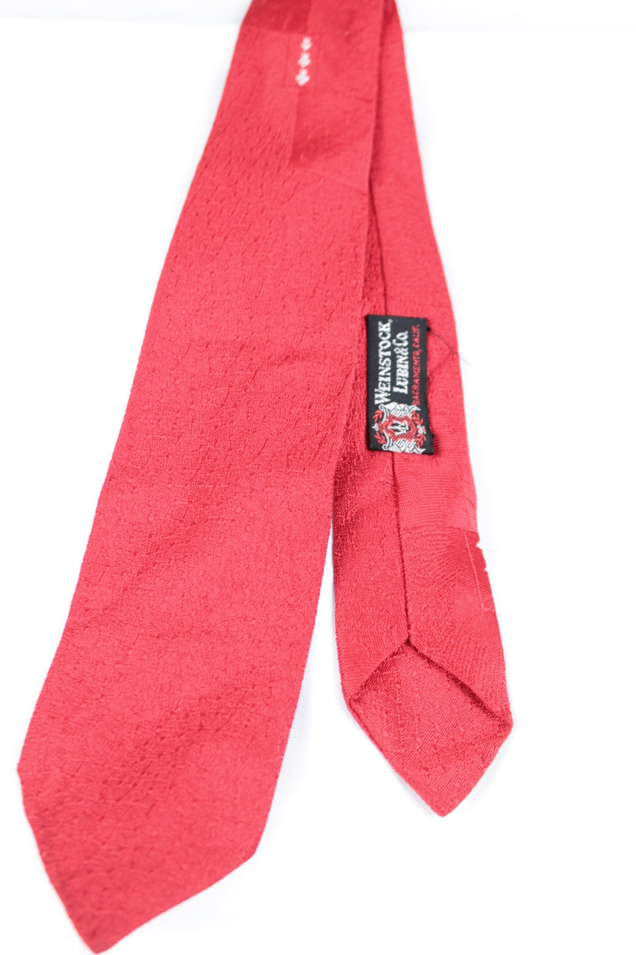 Vintage Weinstock Lubin & Co Jacquard Skinny Red Tie