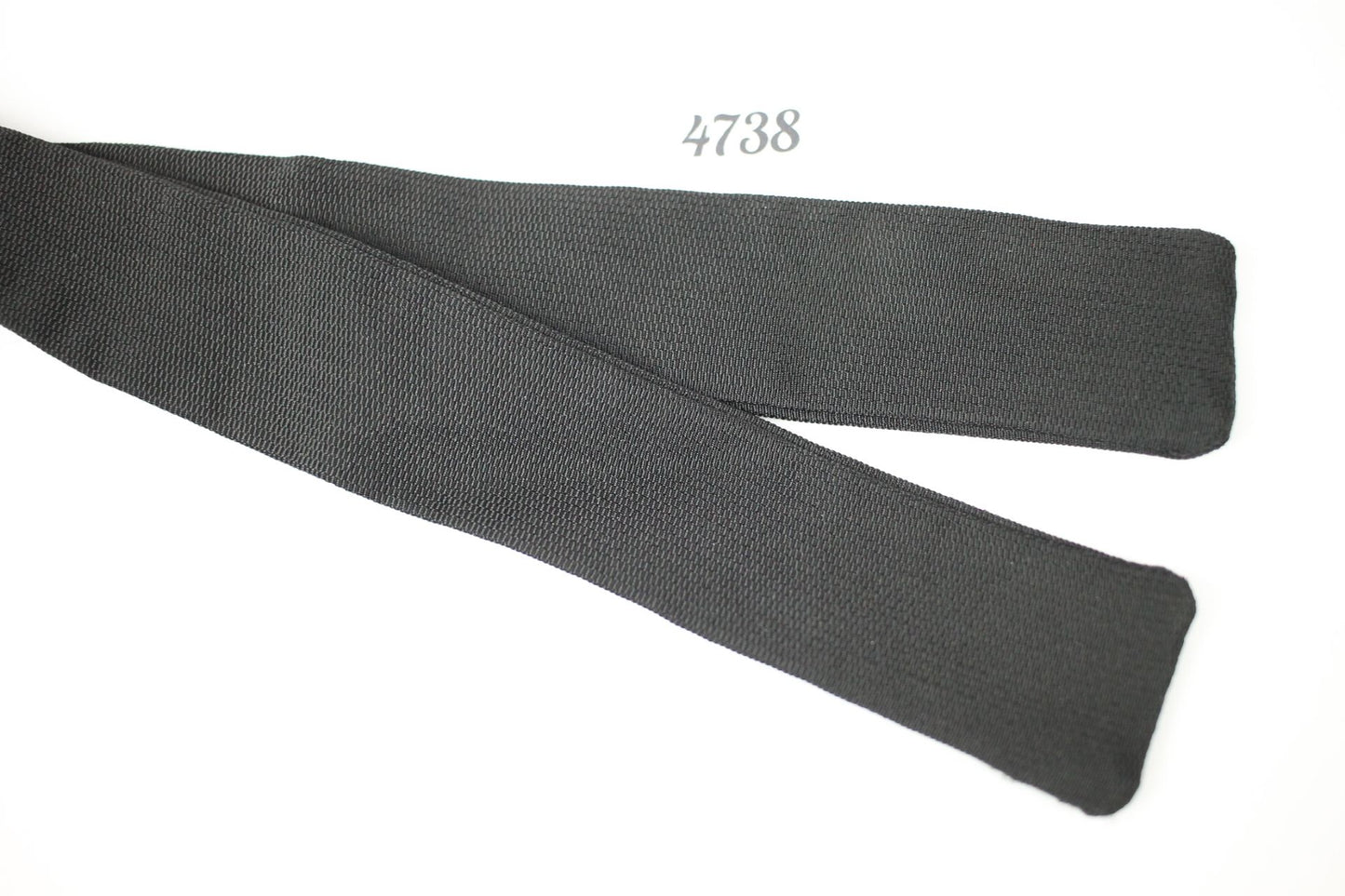 Vintage Dead Stock Black Made in USA Self Tie Square End Narrow Straight Slim Jim Bow Tie Adjustable