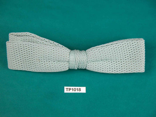Vintage pale green open weave fabric square end clip on bow tie