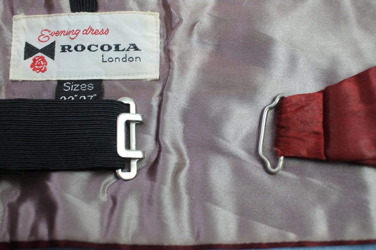 Vintage Rocola London dark red adjustable pleated cummerbund