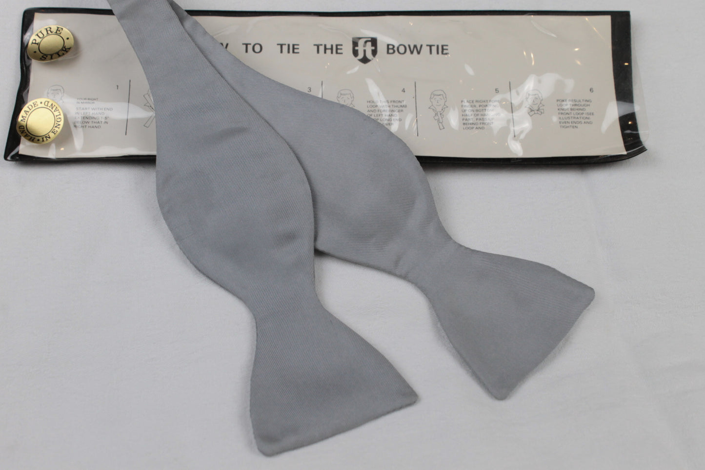 Grey Frederick Theak Pure Silk Self Tie Adjustable Thistle Bow Tie