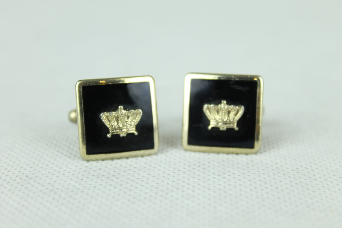 Vintage Gold Metal Crown Cufflinks